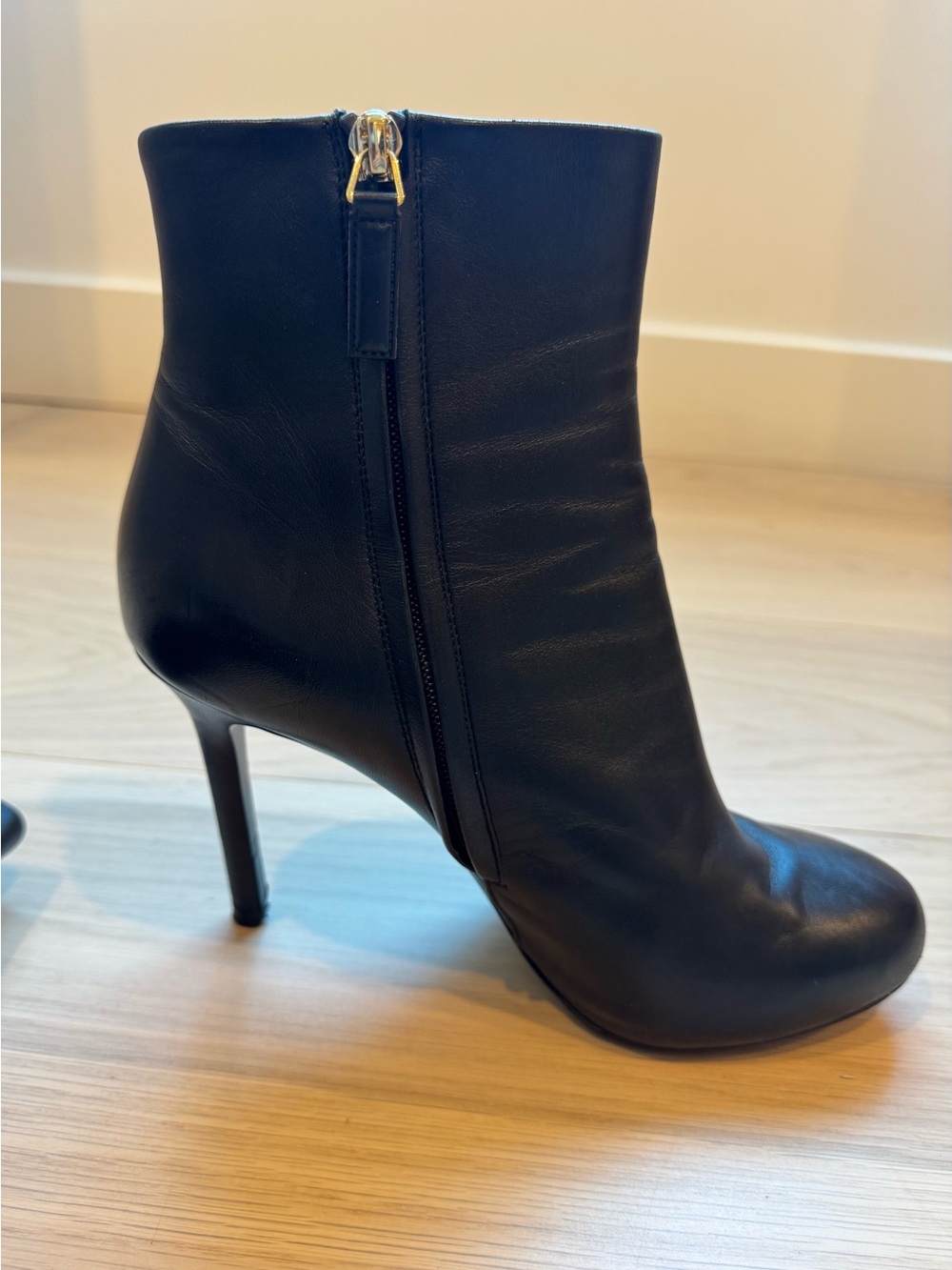 CHANEL Black Leather Platform Ankle Booties 40.5 - Picture 6 of 12